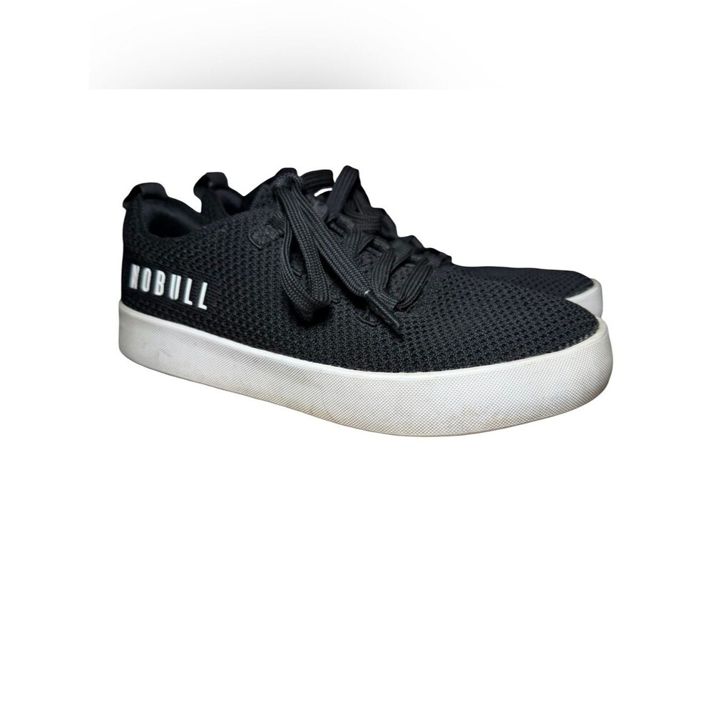 NOBULL Rec Knit Trainer Sneakers Black White unisex Mens 6.5 Womens 8 shoes